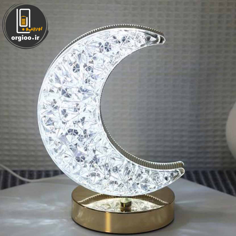 چراغ خواب کریستالی لمسی طرح ماه