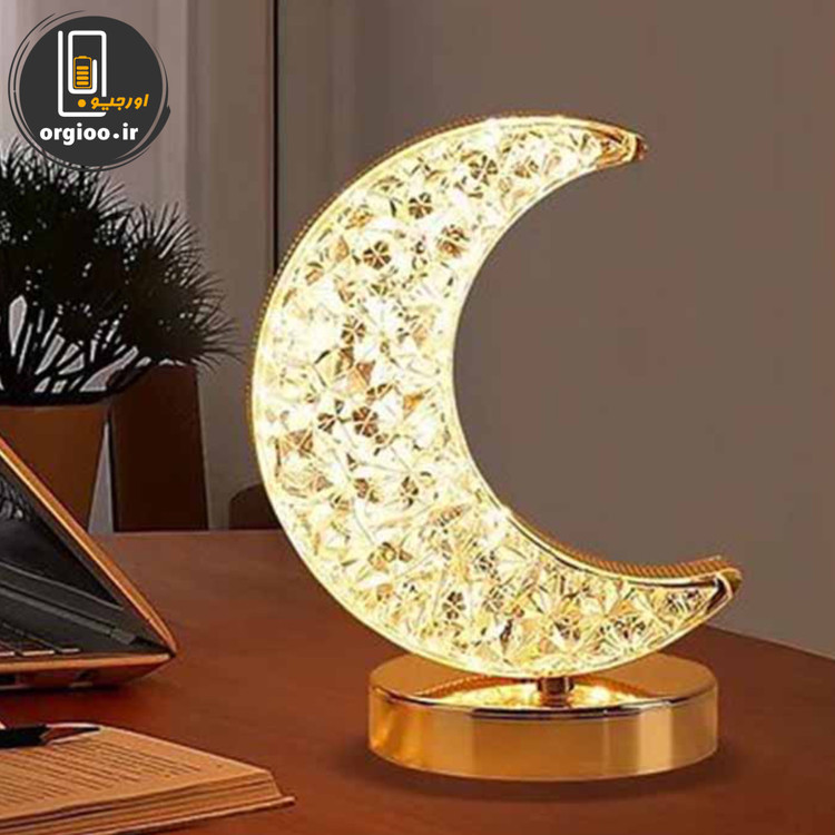 چراغ خواب کریستالی لمسی طرح ماه