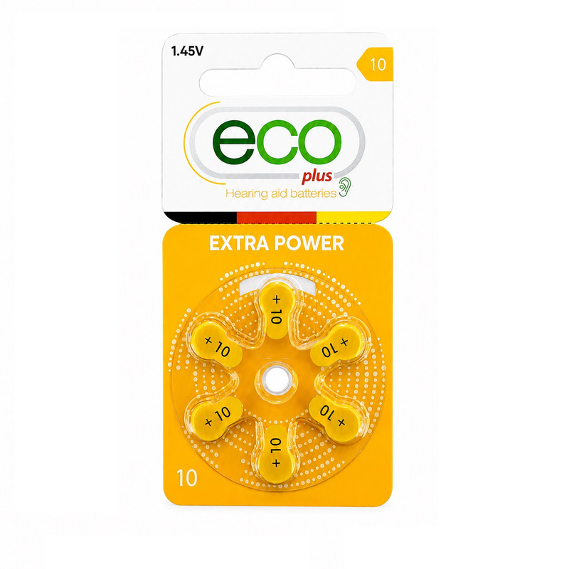 باتری سمعک مدل ECO PLUS 10 بسته ۶ عددی