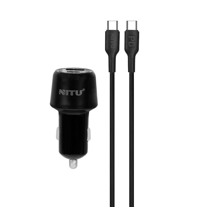 شارژر فندکی 25وات نیتو مدل NDC14 به همراه کابل تبدیل USB-C