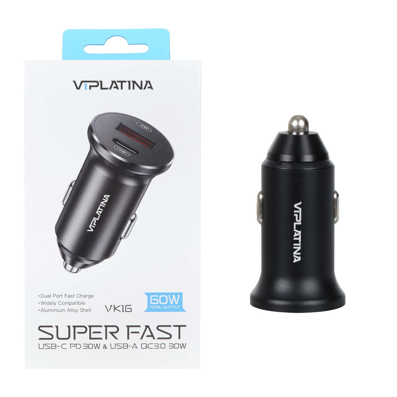 شارژر فندکی  VIPLATINA مدل VK16 60W