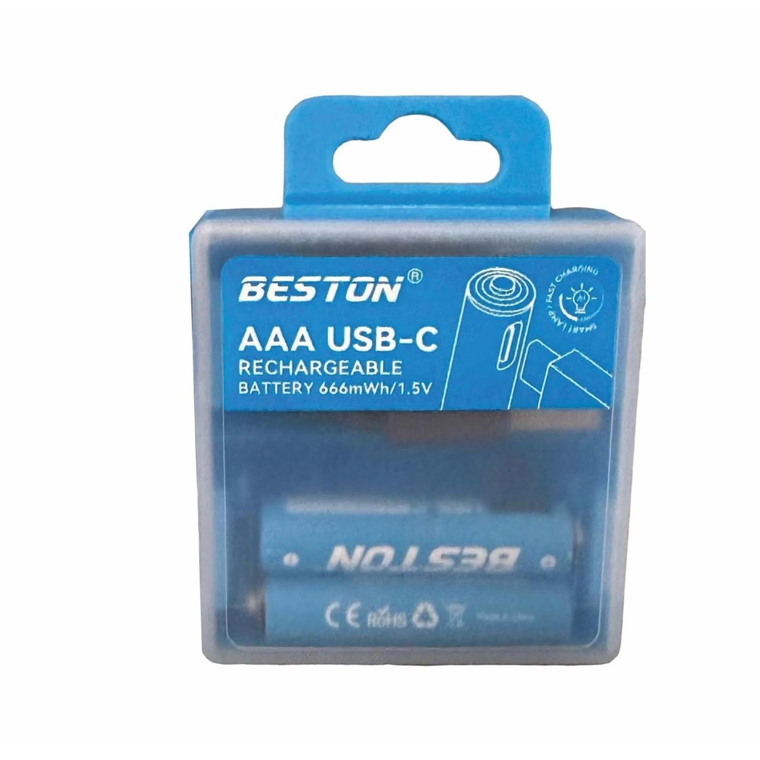 باتری نیم قلمی قابل شارژ بستون تایپ سی مدل BESTON 3AC-18
