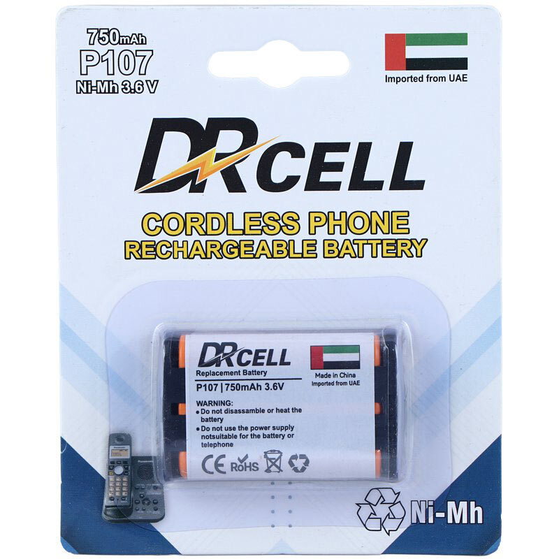 باتری تلفن بیسیم 750mAh 3.6V دی آر سل DRCELL مدل P107