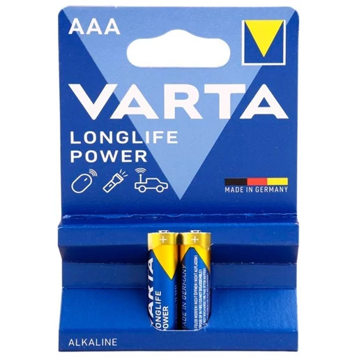 باتری نیم قلمی وارتا مدلLONG LIFE POWER بسته دو عددی