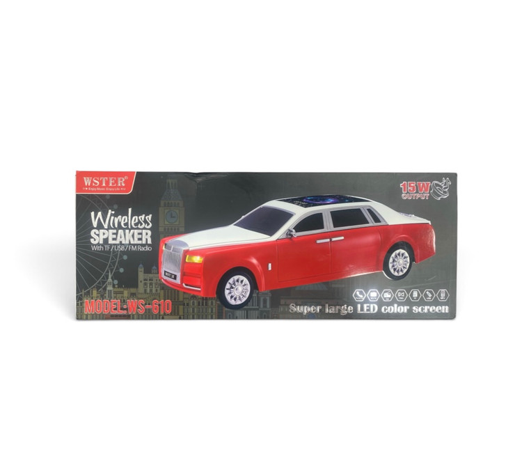 اسپیکر بلوتوثی طرح ماشین WSTER WS-610 قرمز