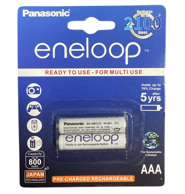 باتری نیم قلمی قابل شارژ پاناسونیک مدل eneloop 800mAh